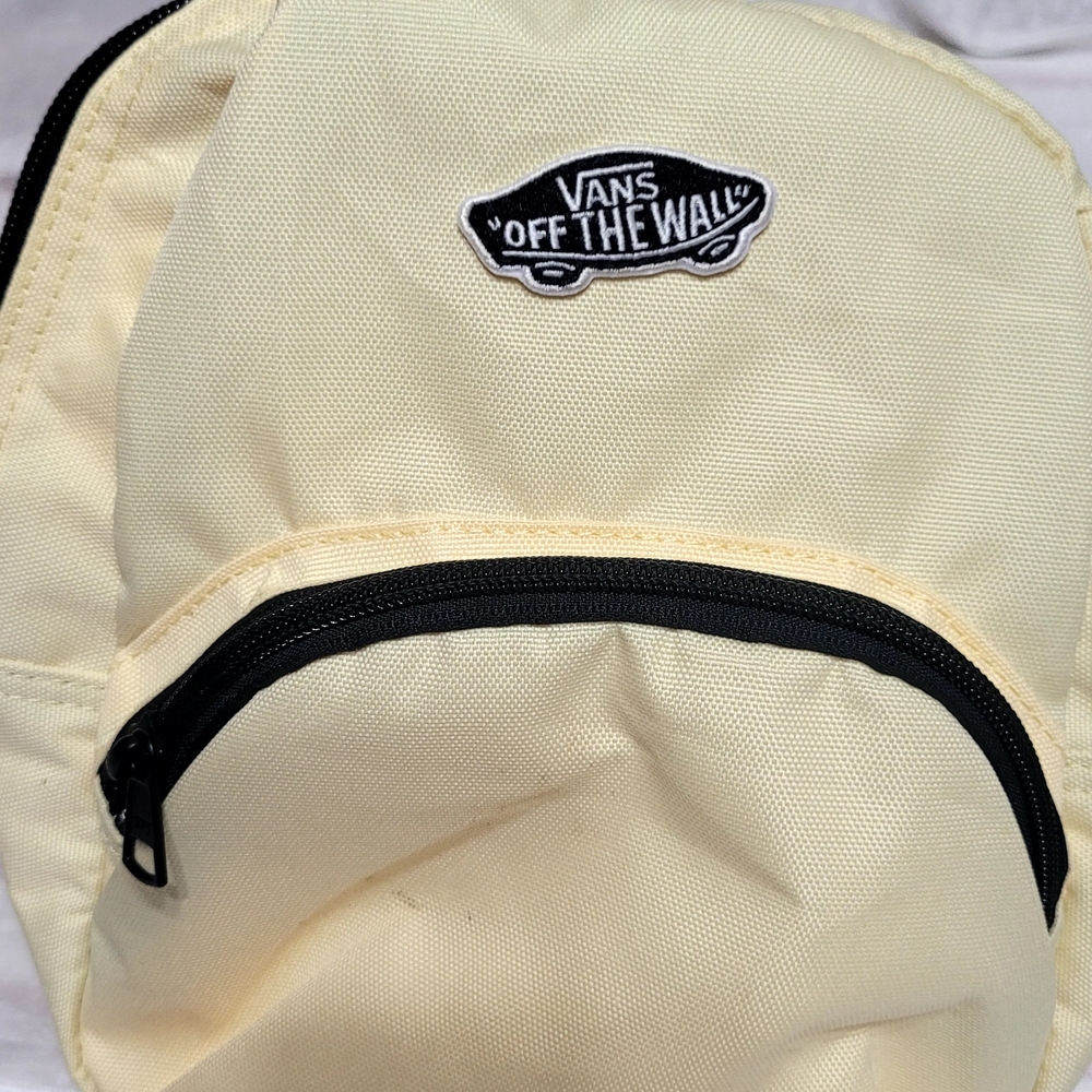 Vans Cream and Black Backpack Minimalist Design